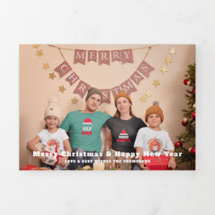 Carte De Fin D'année Trois Volets 6 année photo en vue Noël Bulletin combiné