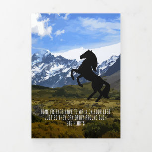 Carte De Fin D'année Trois Volets Amateur de cheval Mon cheval est mon grand cœur