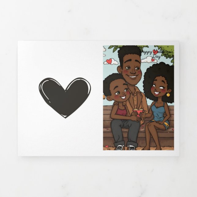 Carte De Fin D'année Trois Volets Amour - Famille (Page de couverture)