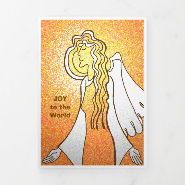 Carte De Fin D'année Trois Volets annonciation d'anges de Noël (Page de couverture)