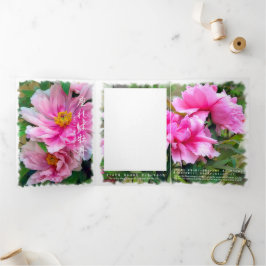 Carte De Fin D'année Trois Volets Belles fleurs [Carte Tri-fold]