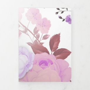 Carte De Fin D'année Trois Volets Bouquets de Roses 5