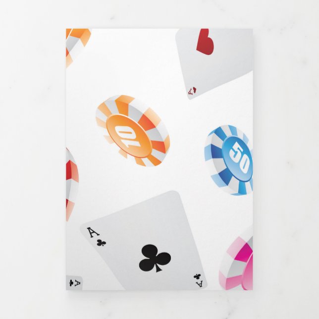 Carte De Fin D'année Trois Volets Casino, Accessoires Jeux motif (Page de couverture)