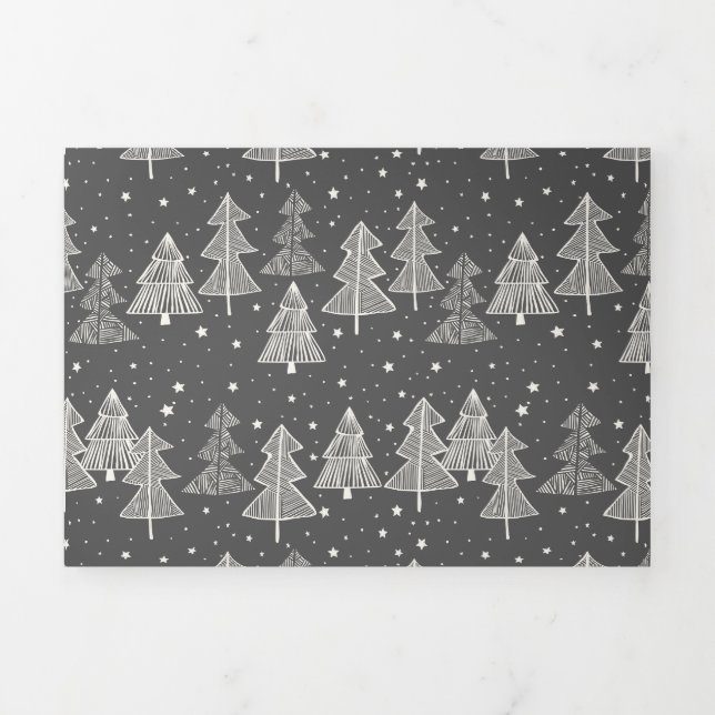 Carte De Fin D'année Trois Volets Chalkboard Handdrawn (Page de couverture)