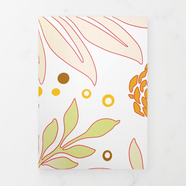 Carte De Fin D'année Trois Volets Design floral 19 (Page de couverture)