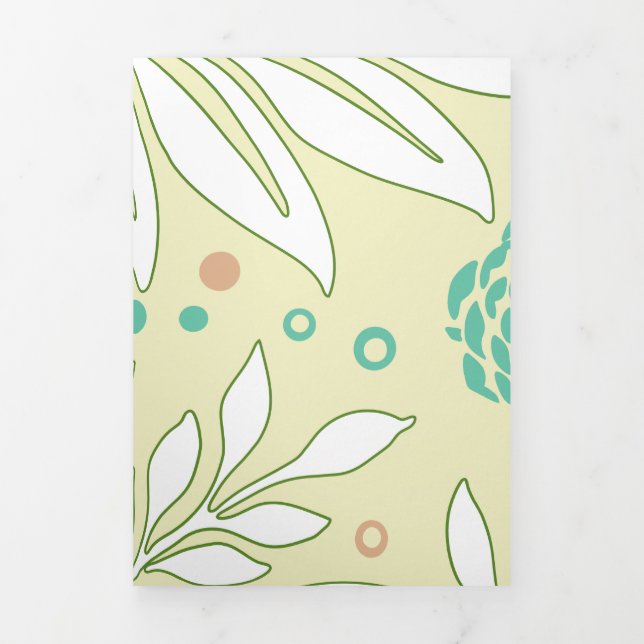 Carte De Fin D'année Trois Volets Design floral 21 (Page de couverture)