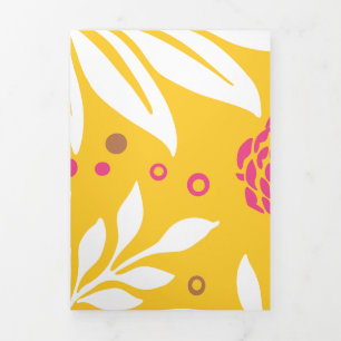 Carte De Fin D'année Trois Volets Design floral 24
