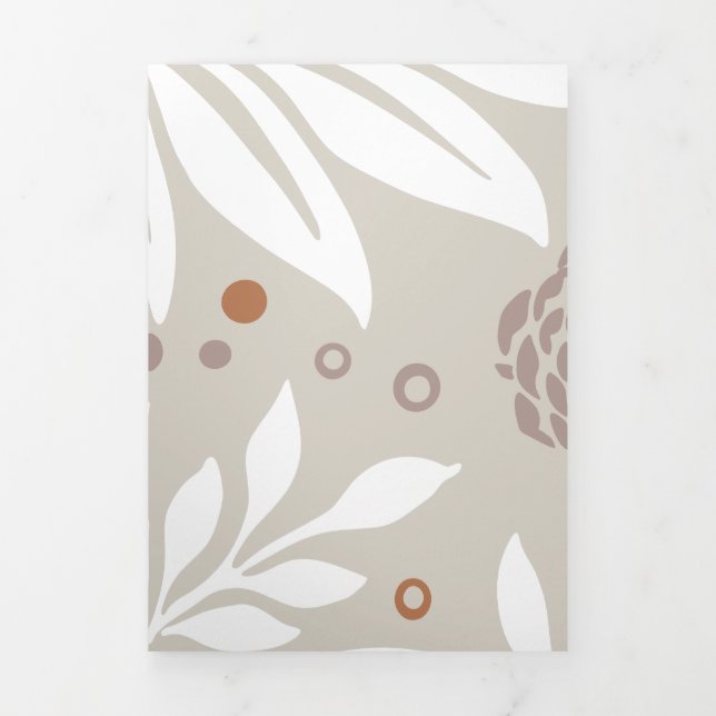 Carte De Fin D'année Trois Volets Design floral 25 (Page de couverture)