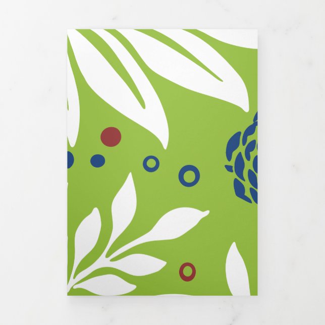 Carte De Fin D'année Trois Volets Design floral 27 (Page de couverture)