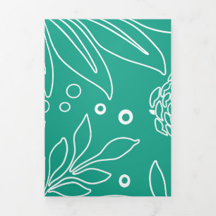 Carte De Fin D'année Trois Volets Design floral 34