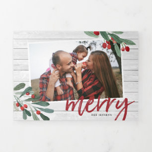 Carte De Fin D'année Trois Volets Ferme Holly   Multiphoto