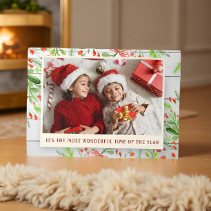 Carte De Fin D'année Trois Volets Fête photo de Folio en bois rustique