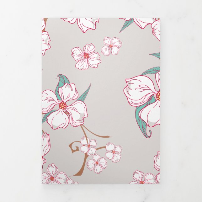 Carte De Fin D'année Trois Volets Fleurs déplaisantes Motif 6 (Page de couverture)
