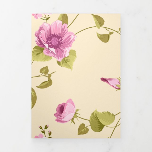 Carte De Fin D'année Trois Volets Fleurs Motif 16 (Page de couverture)