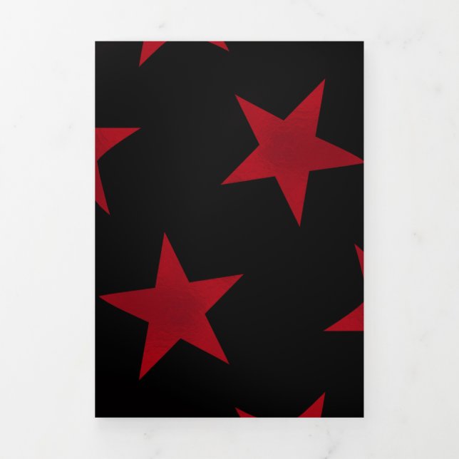 Carte De Fin D'année Trois Volets Golden Stars Motif 8 (Page de couverture)