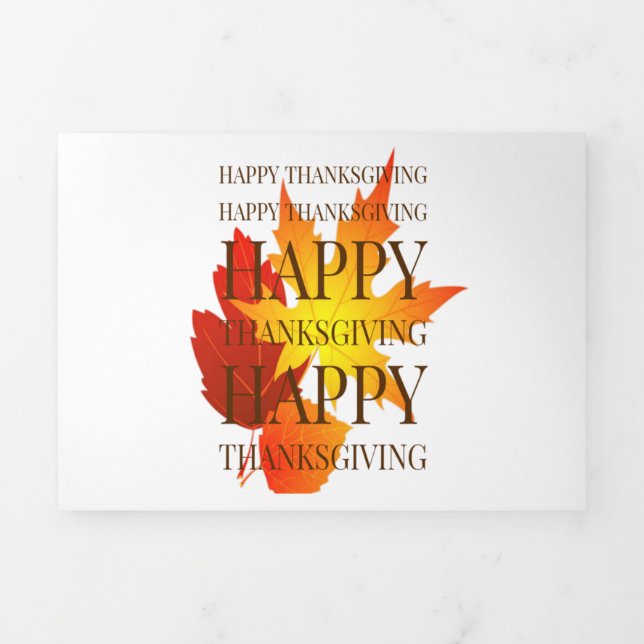 Carte De Fin D'année Trois Volets Happy Thanksgiving (Page de couverture)