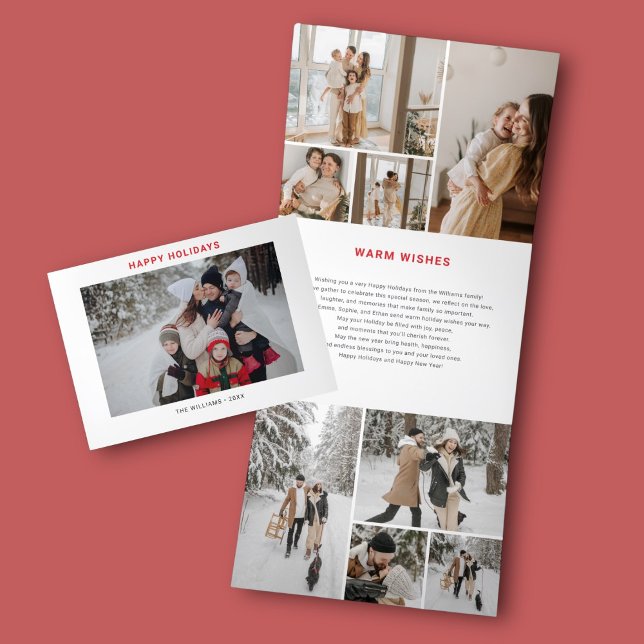 Carte De Fin D'année Trois Volets Joyeuses vacances Moderne 12 Photo (Créateur téléchargé)