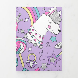 Carte De Fin D'année Trois Volets Llama motif 1