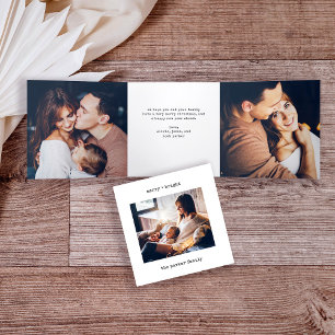 Carte De Fin D'année Trois Volets Machine à écrire minimale   Joyeuse et brillante p