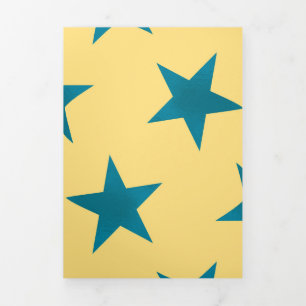 Carte De Fin D'année Trois Volets Motif des étoiles d'or 18