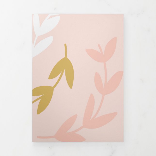 CARTE DE FIN D'ANNÉE TROIS VOLETS MOTIF FEUILLE 4 (Page de couverture)