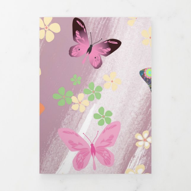 Carte De Fin D'année Trois Volets Motif papillon 7 (Page de couverture)