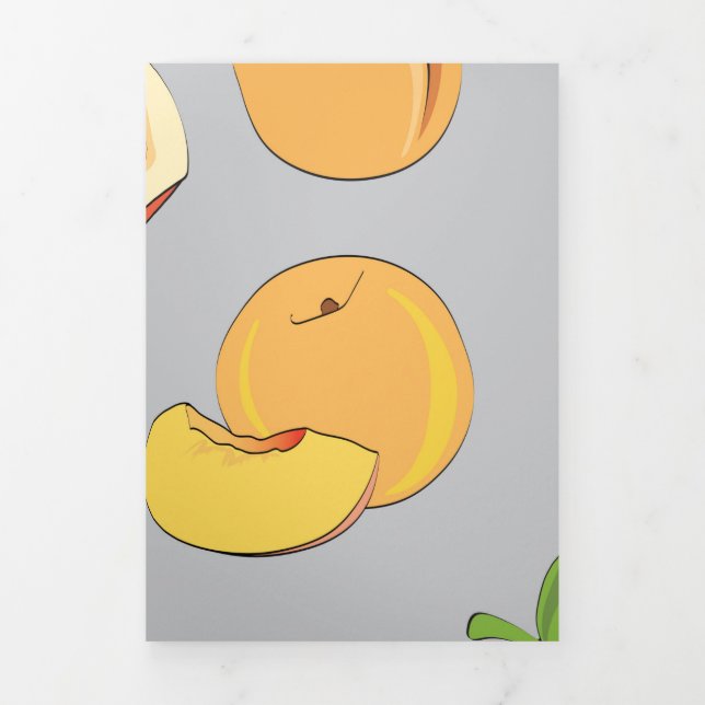 Carte De Fin D'année Trois Volets Peach Pattern 6 (Page de couverture)