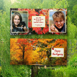 Carte De Fin D'année Trois Volets Photo pliée bon thanksgiving