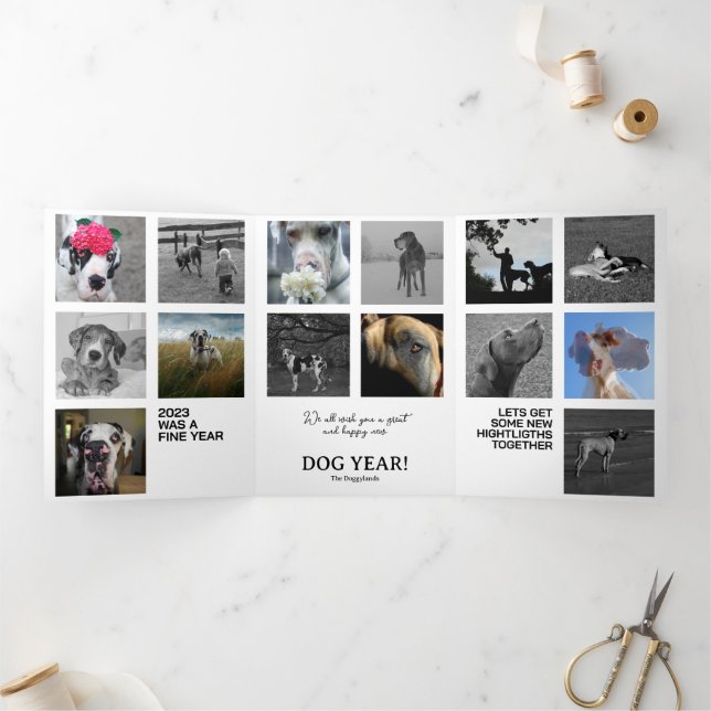 Carte De Fin D'année Trois Volets Rétrospective (Intérieur)