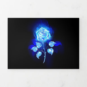 Carte De Fin D'année Trois Volets Rose bleu brûlant