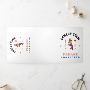 CARTE DE FIN D'ANNÉE TROIS VOLETS SPECTACLE DE COMÉDIE