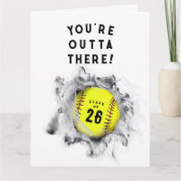 Carte de fin d'études de softball