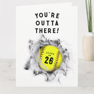 Carte de fin d'études de softball