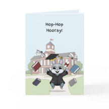 Carte de fin d'études lapin pour enfants | « Hop-H