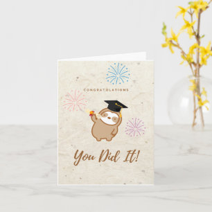Carte de fin d'études mignonne Sloth