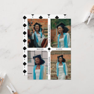 Carte de fin d'études multi photos avec chapeau de