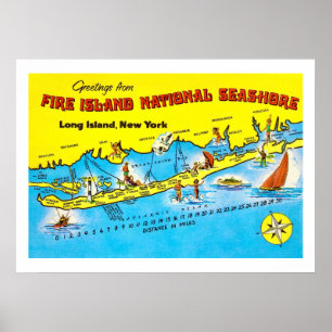 Carte de Fire Island Impression 20x28