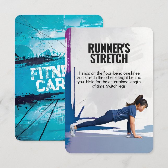 Carte de fitness stretch du coureur avec support b (Devant / Derrière)