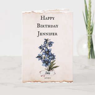 Carte de Fleur d'Anniversaire de Juillet