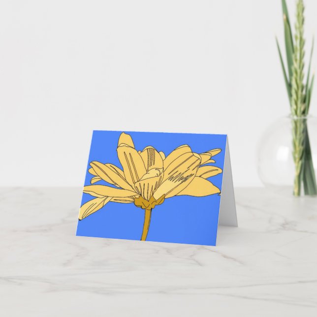 Carte de fleur jaune (Devant)