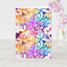 Carte de Fleur Tropicale Colorée de Plumeria