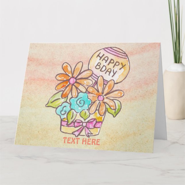 CARTE DE FLEURS D'ANNIVERSAIRE (Devant)