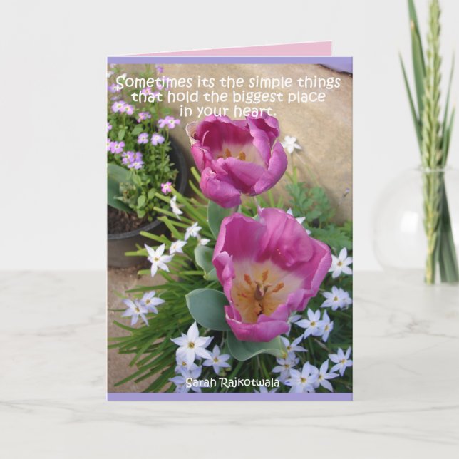 Carte de fleurs de jardin printaniers Tulipes étoi (Devant)