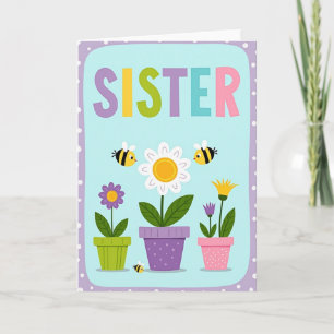 Carte de fleurs de la journée des sœurs Pastel