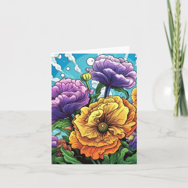 Carte de fleurs gras  (Devant)