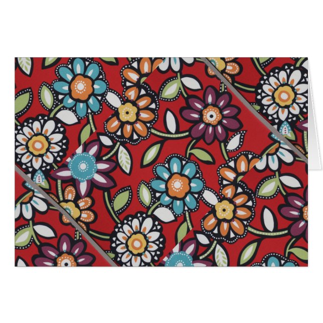 carte de fleurs hippie super peintes à la main (Devant horizontal)