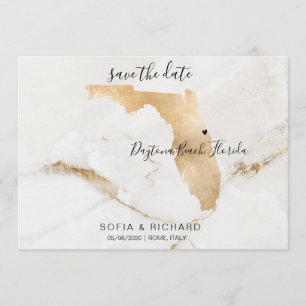 Carte de Floride Destination de Mariage avec Cœur
