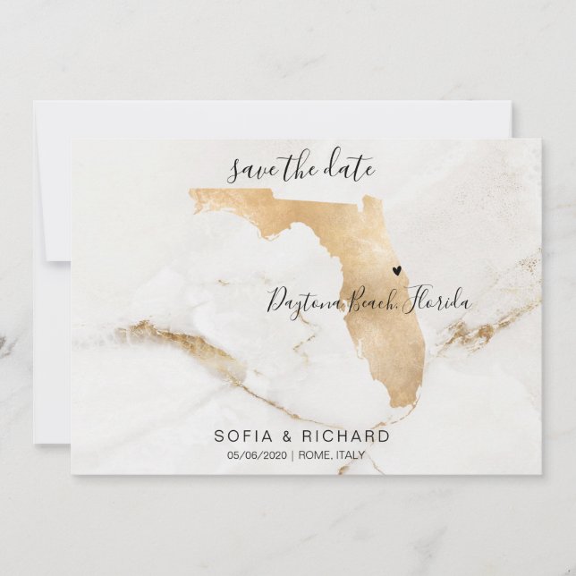 Carte de Floride Destination de Mariage Cœur Amovi (Devant)