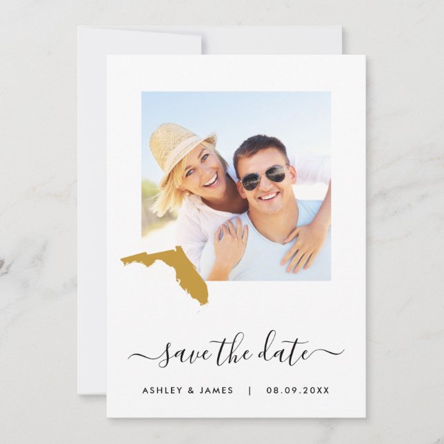 Carte de Floride Mariage photo Enregistrer la cart (Devant)