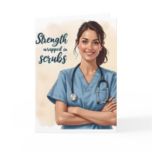 Carte de force en blouse d'infirmière